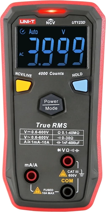 Digitalni pametni multimeter UNI-T UT123D, True RMS, NCV/Live, EBTN zaslon 4000 številk