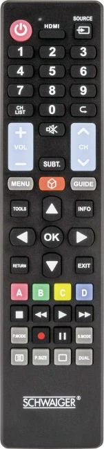 Daljinec Schwaiger UFB100U533 za TV, s tipkami, črn