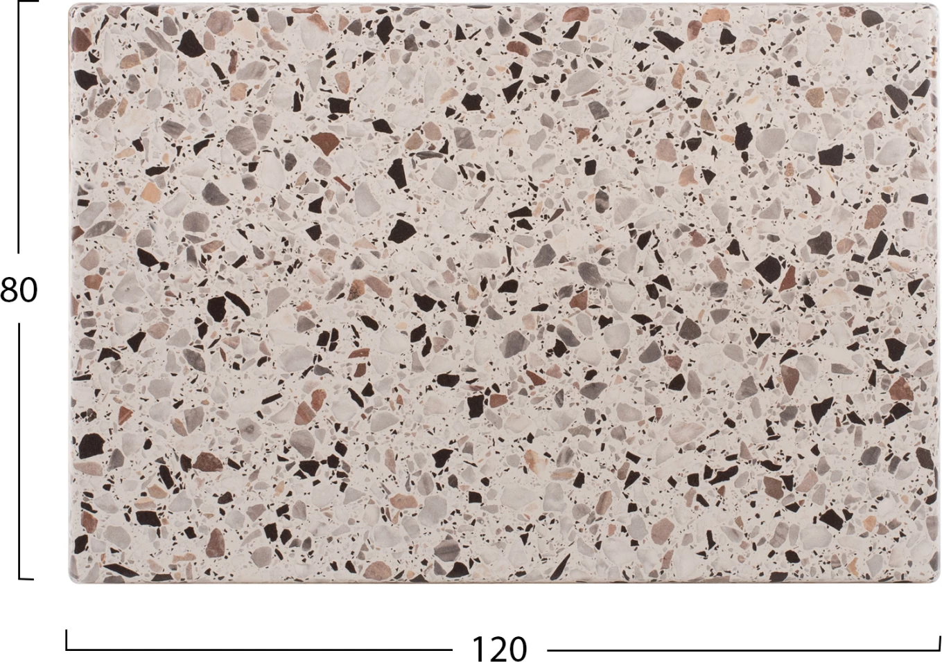 Pravokotna mizna plošča v barvi terrazzo FH5630.16 Werzalit 120x80 cm