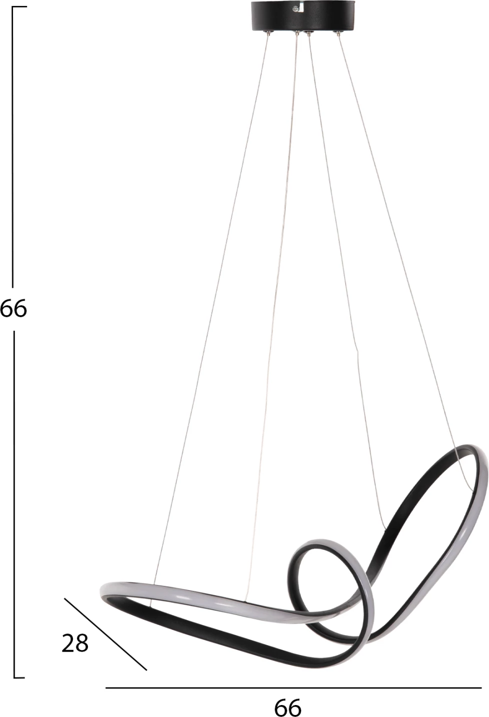 Stropna viseča svetilka FH7522.03 črna - LED 52x28x66Hcm