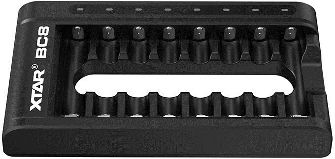 Polnilec baterij XTAR BC8, za R03/AAA in R6/AA, Li-ion 1.5V/NiMH, črn