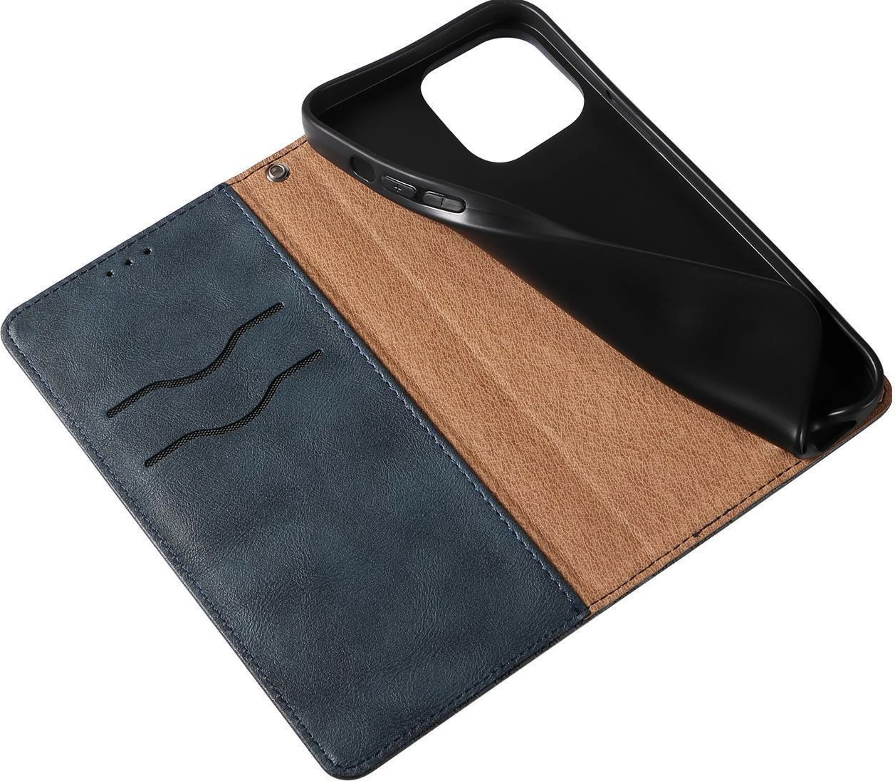 Ovitek za telefon z magnetnim trakom, denarnica, stojalo in zapestni trak, Hurtel Magnet Strap Case za Samsung Galaxy S23, modri