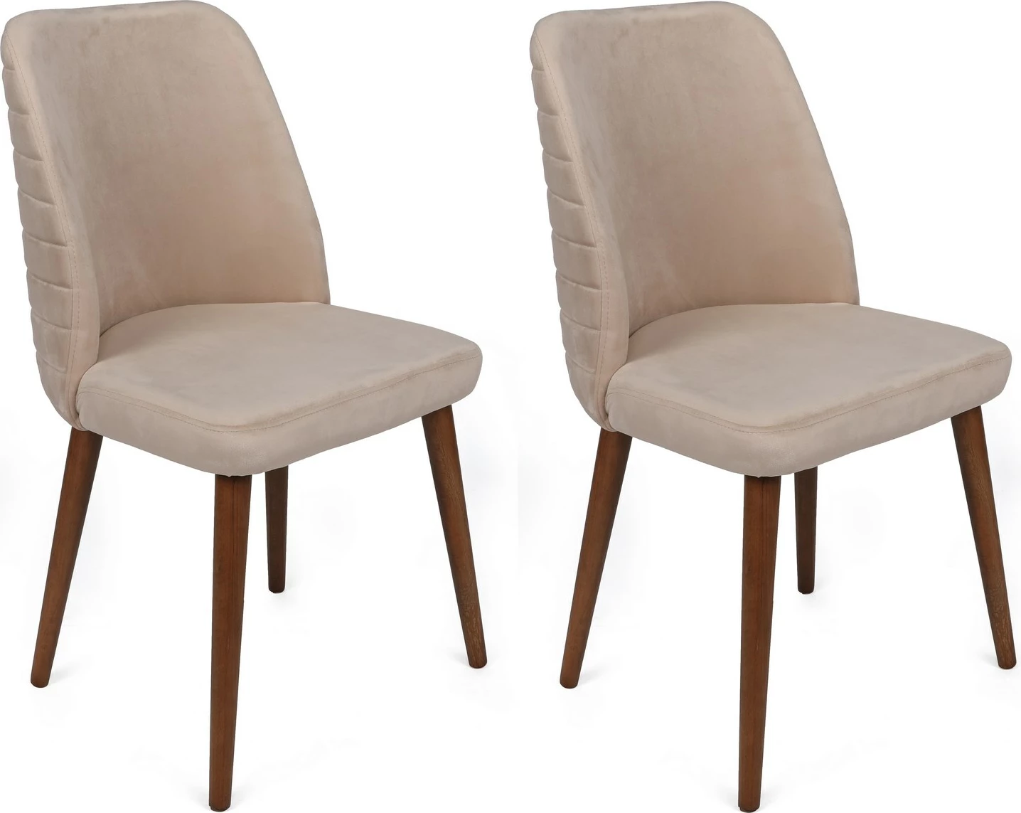 Set stolov (4 kosi), žamet, kremno in lešnik - Skye Decor Tutku-346 V4