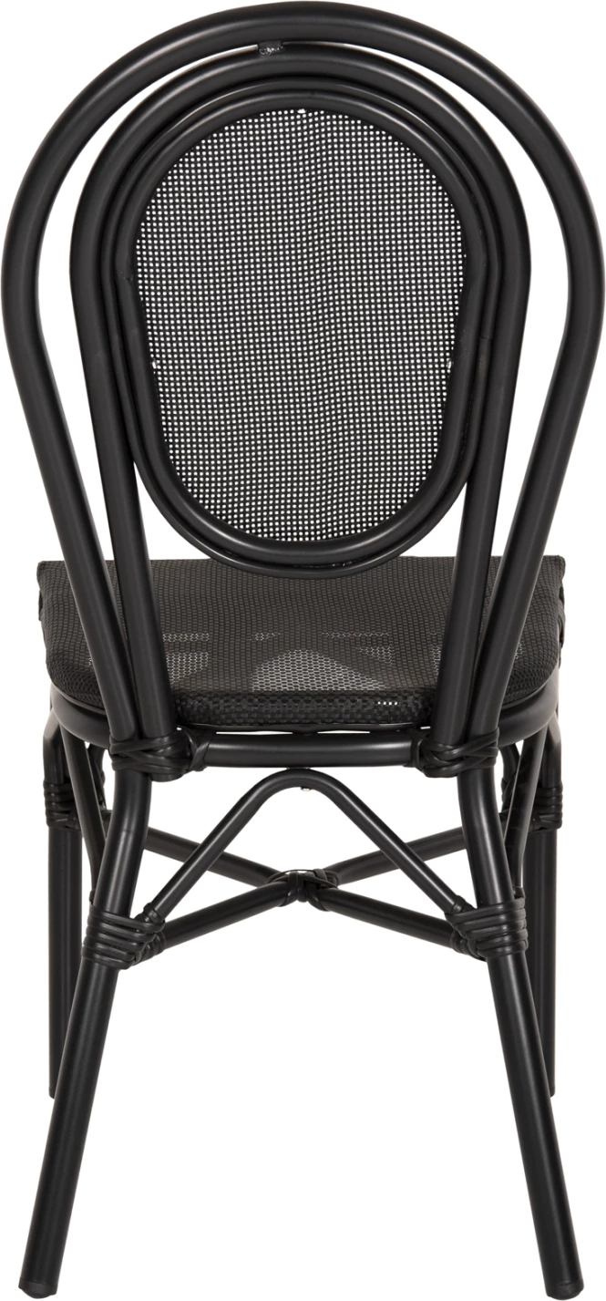 Aluminijasti stol bambus videz črn s tekstilom 45x57x88cm FH5052