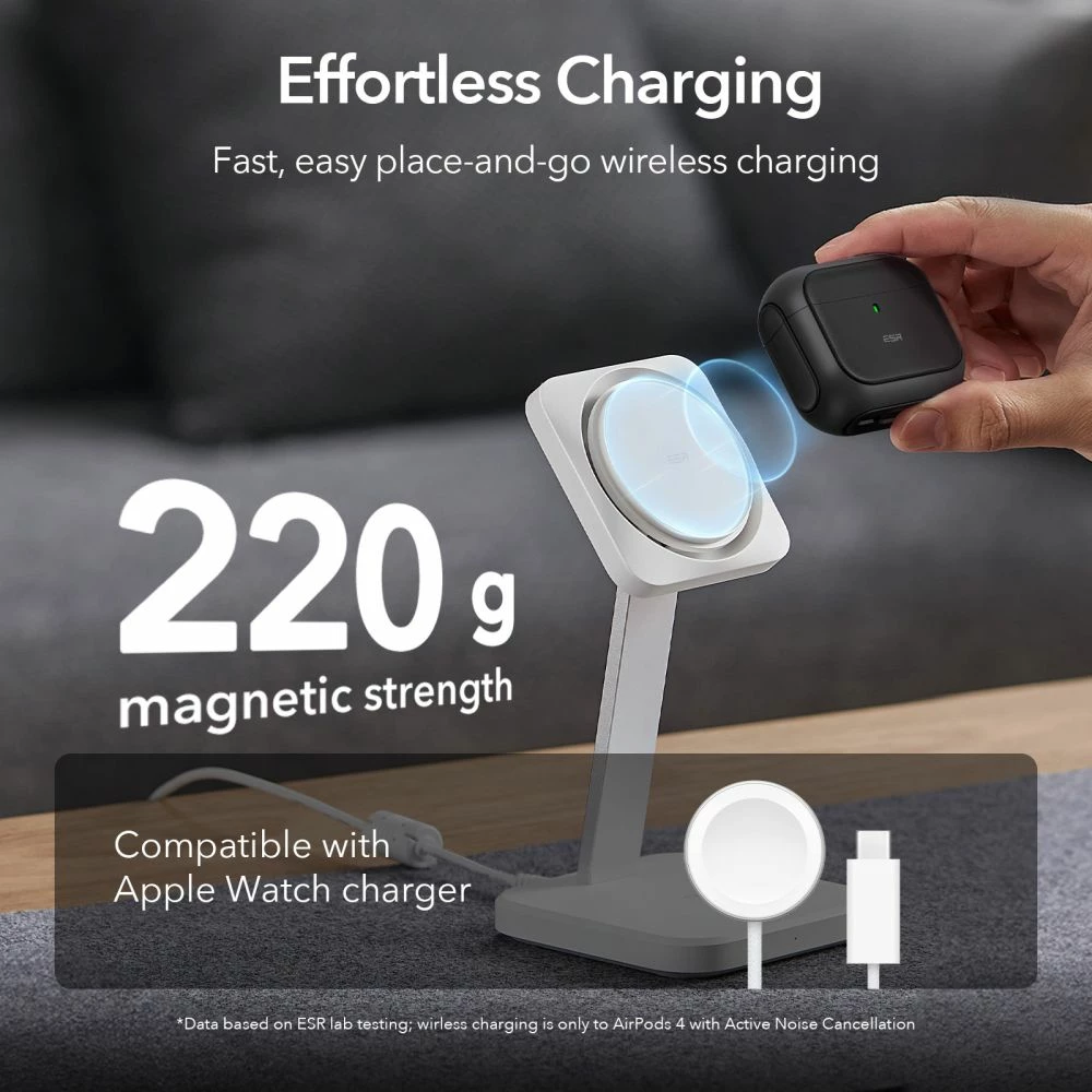 Ovitek za AirPods 4, MagSafe, črn — ESR Orbit HaloLock