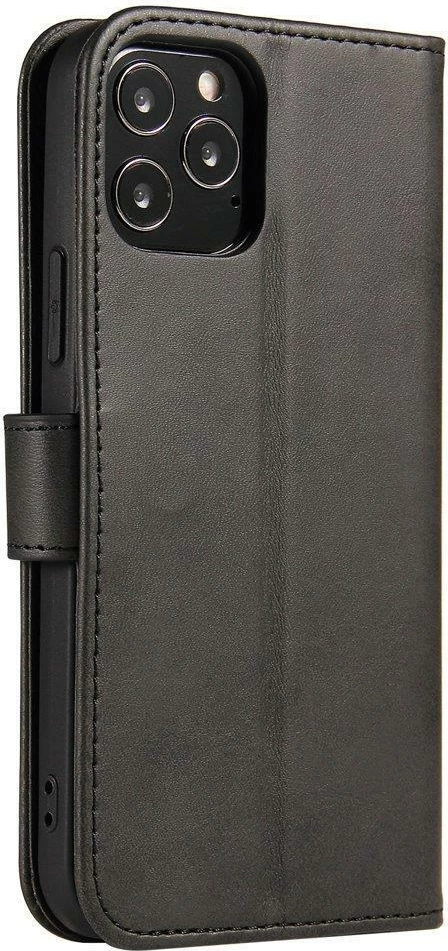 Ovitek za telefon z magnetom, s pokrovom in stojalom, črn Hurtel za Honor Magic4 Pro