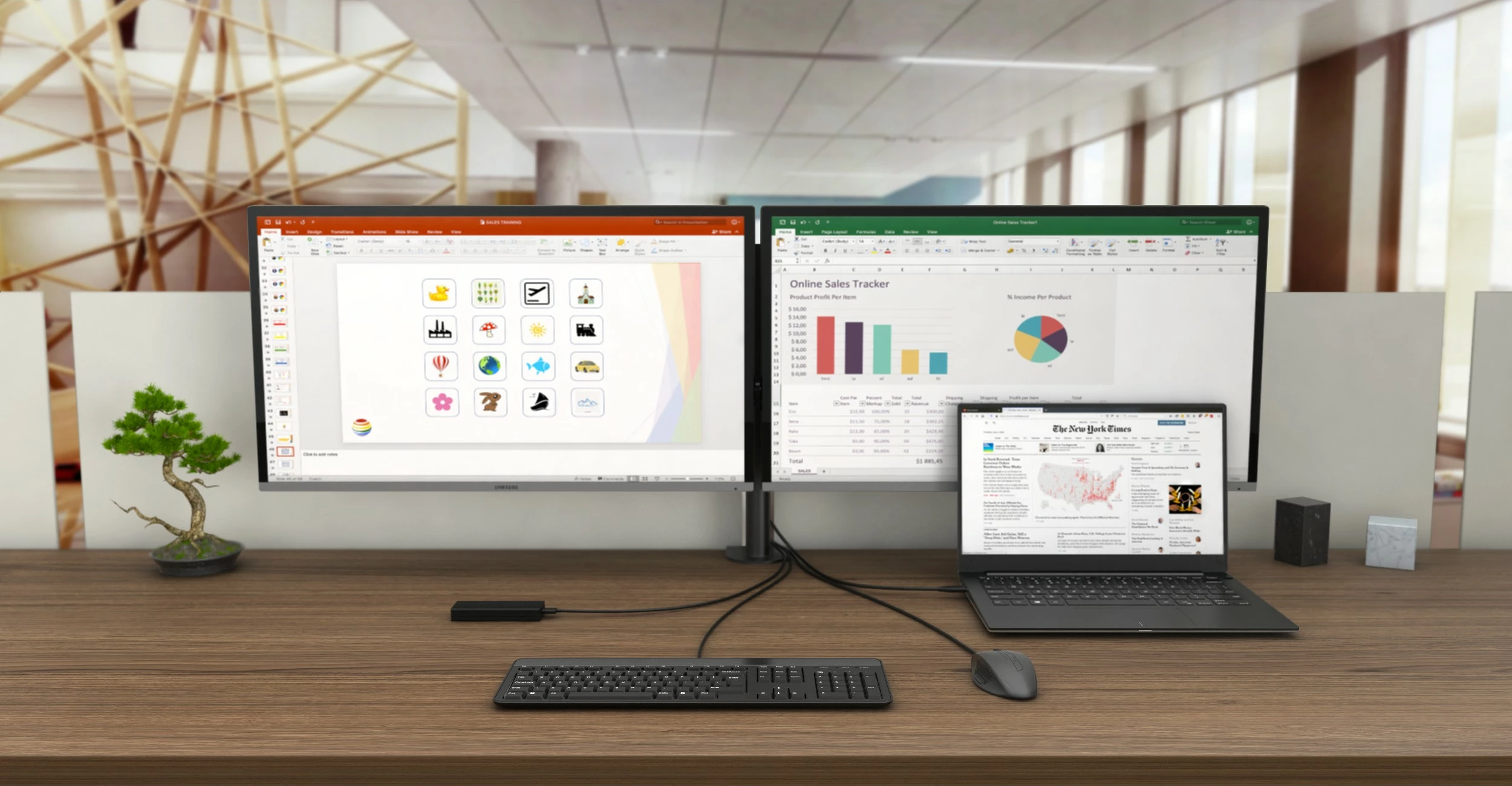 Docking postaja USB-C Dual Display, 100 W, z univerzalnim polnilcem, črna - i-tec
