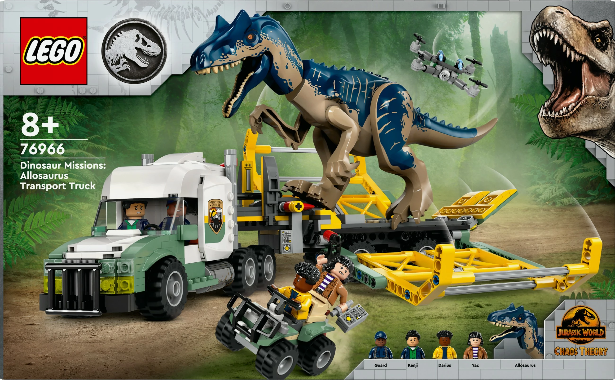 Set za gradnjo Allosaurus Transporter LEGO Jurassic World 76966, 588 kosov, večbarven