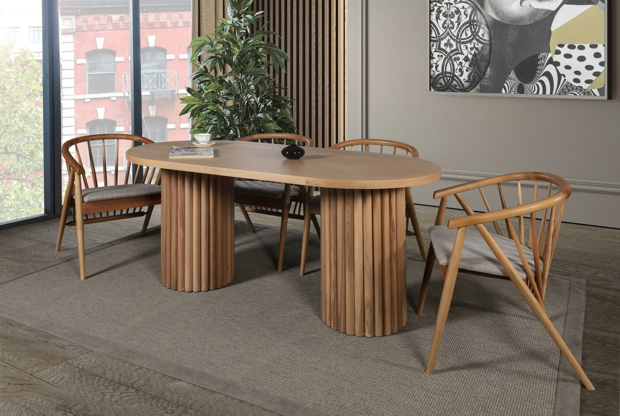 Komplet jedilne mize s stoli (5-delno), Skye Decor, Riva Masa T