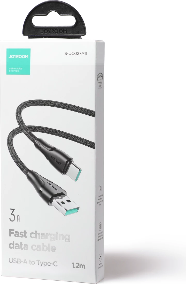 Kabel Joyroom Surpass Series A11, USB-A v USB-C, 1,2 m, 3A, črn