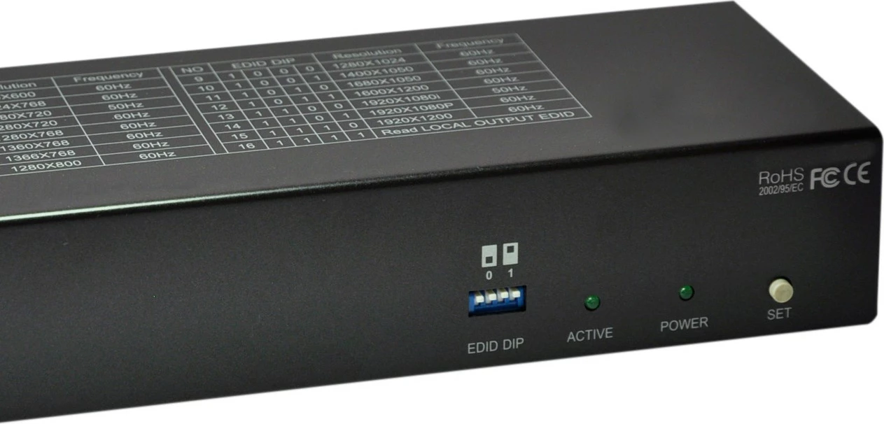 AV oddajnik za HDMI, 8 izhodov, 300 m, 1920 x 1200, črn - LevelOne HVE-9118T