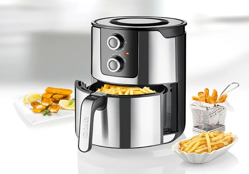 Friteza na vroči zrak, UNOLD 58655, 5 L, 1 kg, 80–200 °C, črna