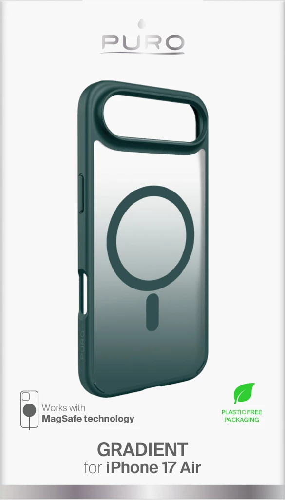 Zaščitni ovitek z gradientom Puro za iPhone 17 Air, MagSafe, TPU, turkizna