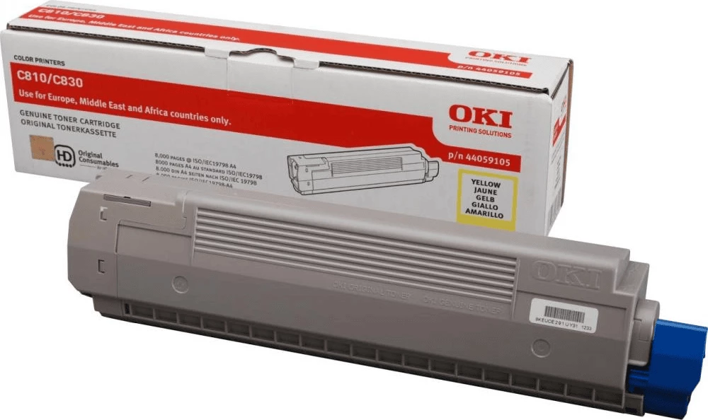 Toner OKI 44059105, zmogljivost do 8000 strani, standard, rumen