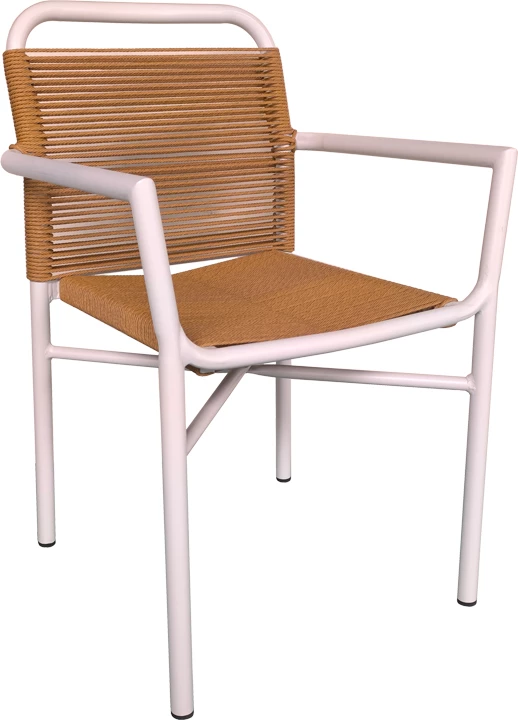 Jedilna garnitura za teraso s 2 stoli in mizo, Kliton Clutch, aluminij, naravno bela, 80 x 80 x 74 cm