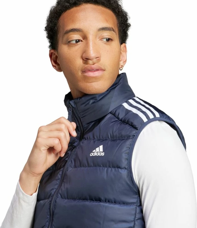 Jopica iz lahkega puha adidas Essentials 3-Stripes za moške, modra