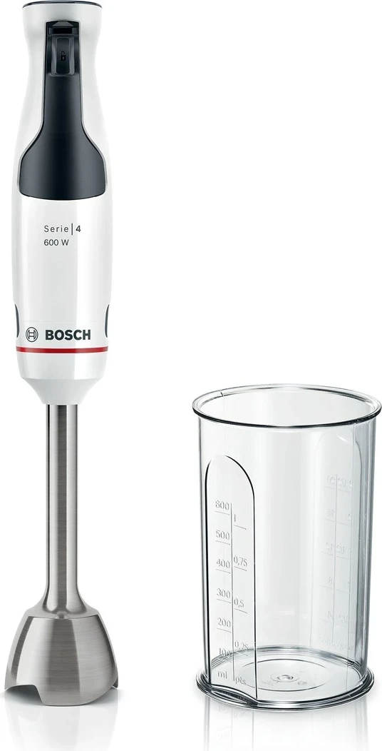 Ročni mešalnik 0,6 L, 600 W, črno-beli Bosch Serie 4 MSM4W210