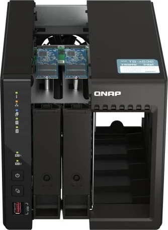 NAS QNAP TS-253E, stolp, Ethernet LAN, Intel Celeron, 8 GB, črn