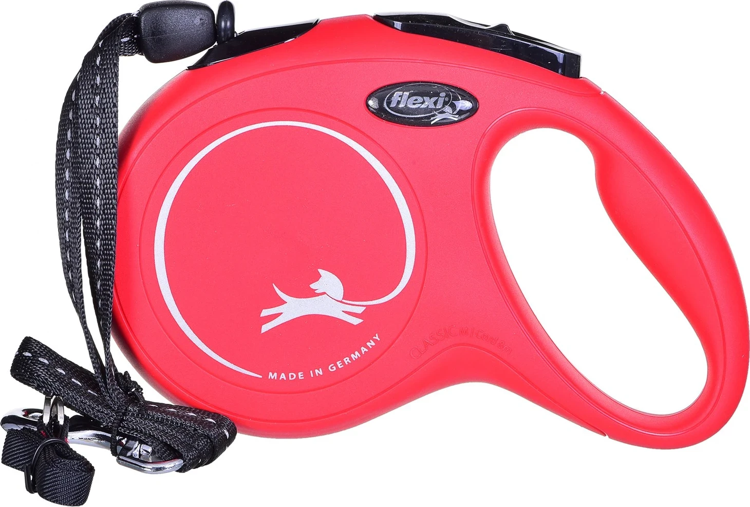Vzmetna povodec Flexi New Classic M 8 m, rdeč
