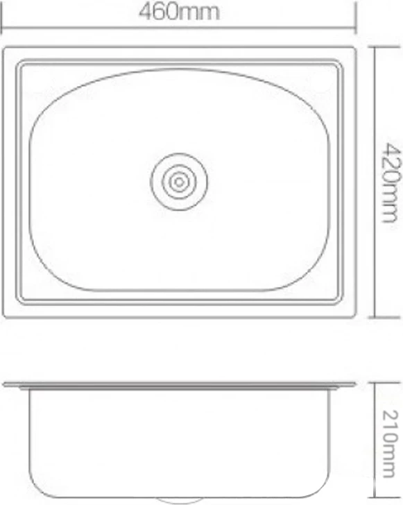 Vgradni umivalnik iz inoxa, 46x42 cm