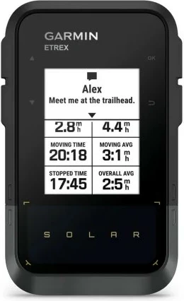 Ročni GPS z sončno polnjenjem Garmin eTrex Solar, 28 MB, črn, siv