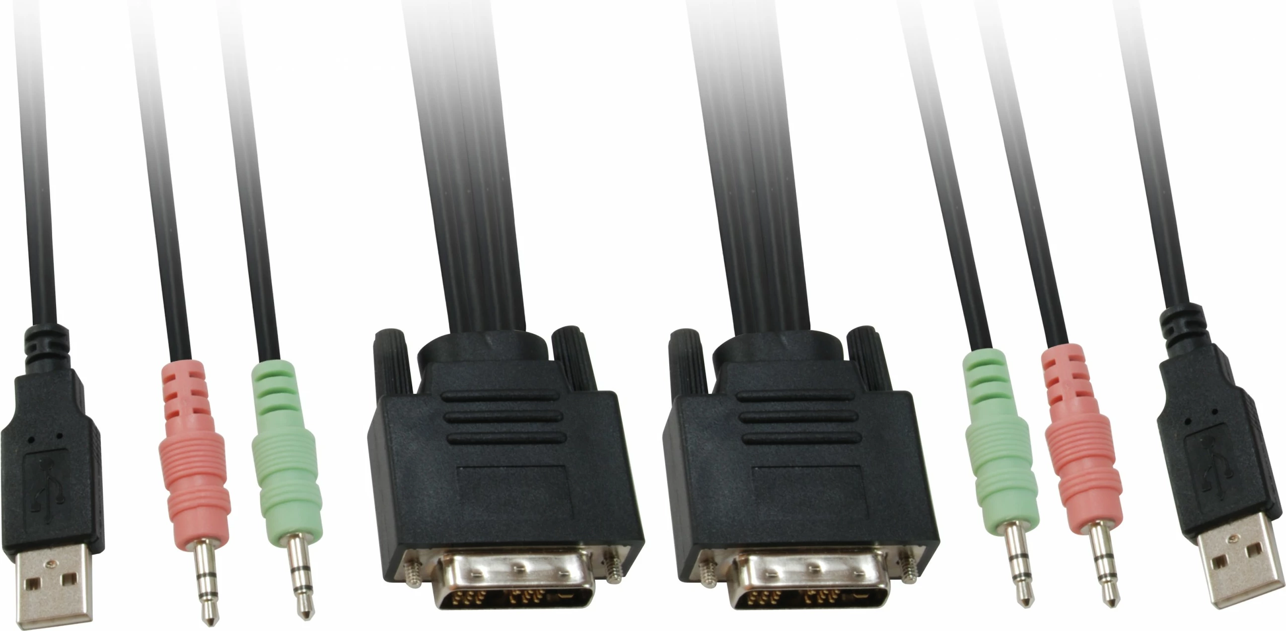 KVM stikalo LevelOne 2-portno USB DVI-D, 1920 x 1200, črno, sivo