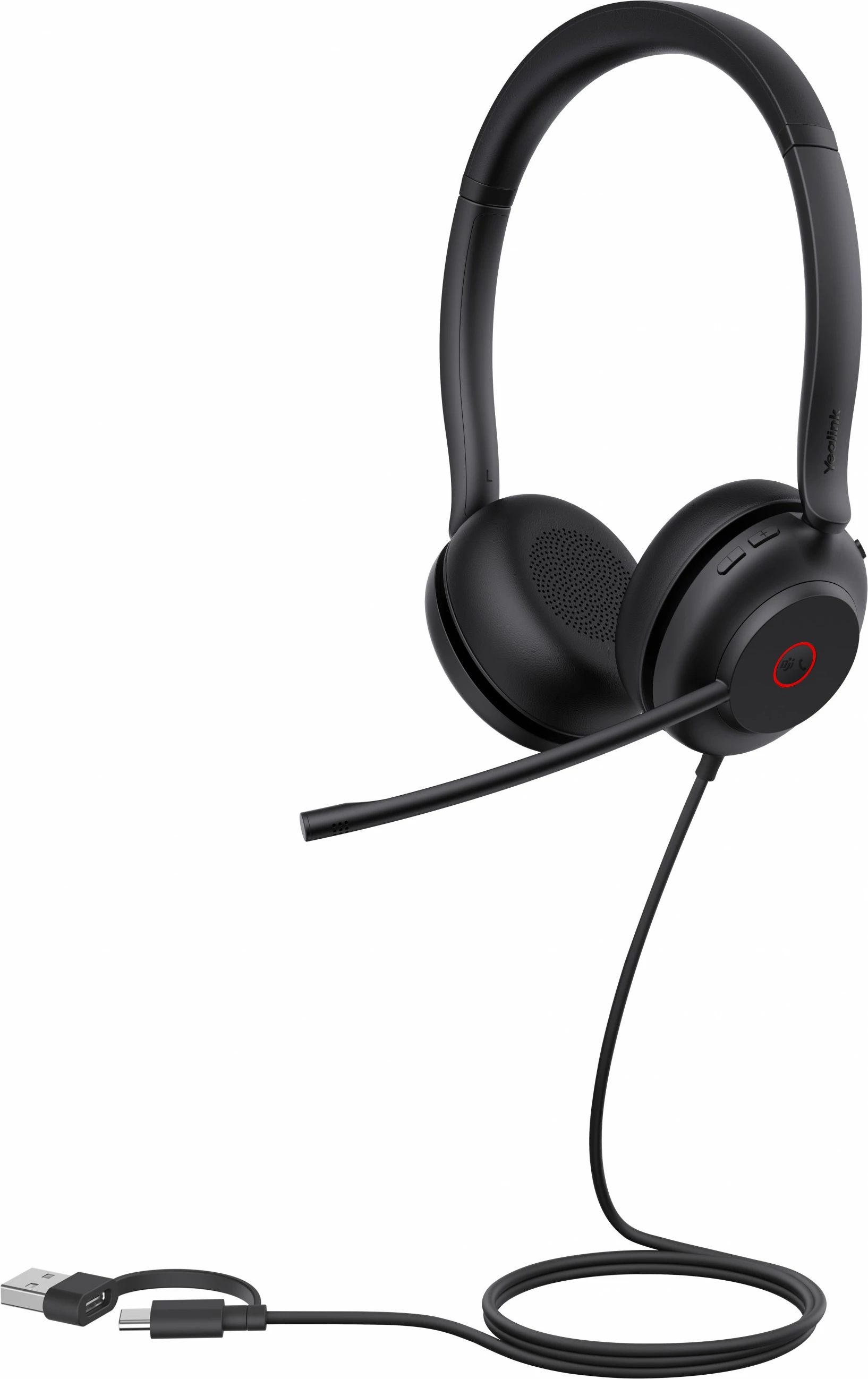 Binauralne slušalke USB-C/A Yealink UH35, 20 - 20000 Hz, črne