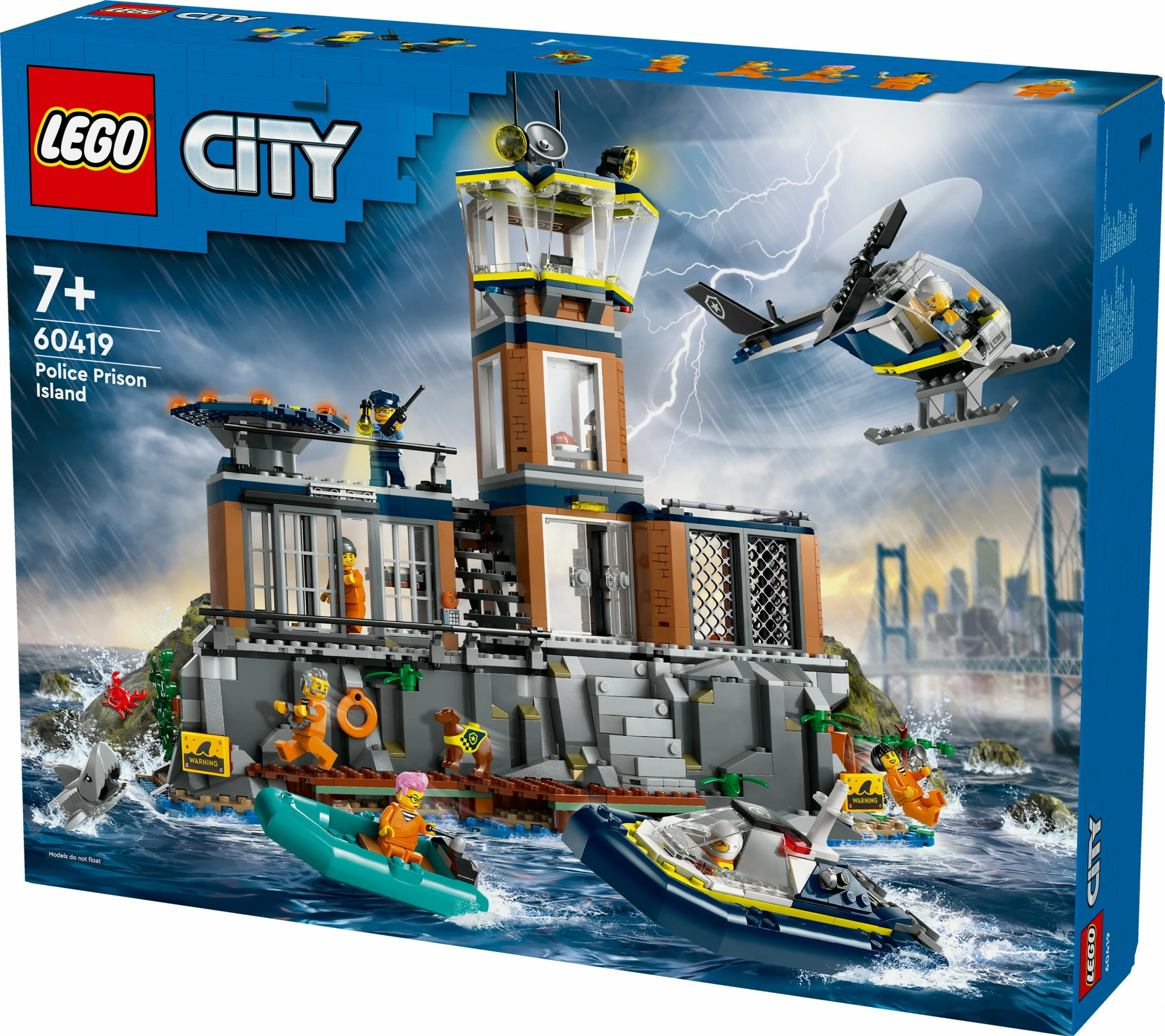 Gradbeni komplet Policijski zaporniški otok LEGO 60419, 980 kosov, večbarven
