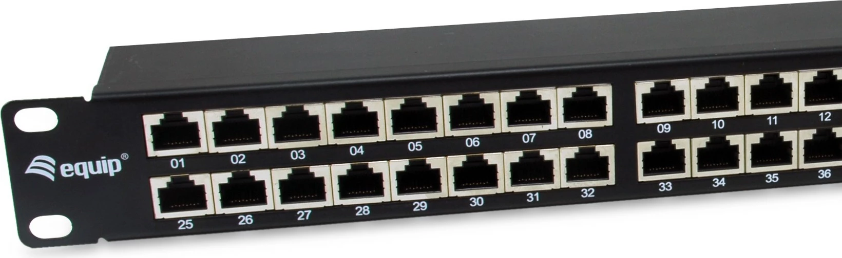 Mrežni pripomoček EQUIP 326626, 48 vrat, Cat6a, 10GBase-T, 1U, črn