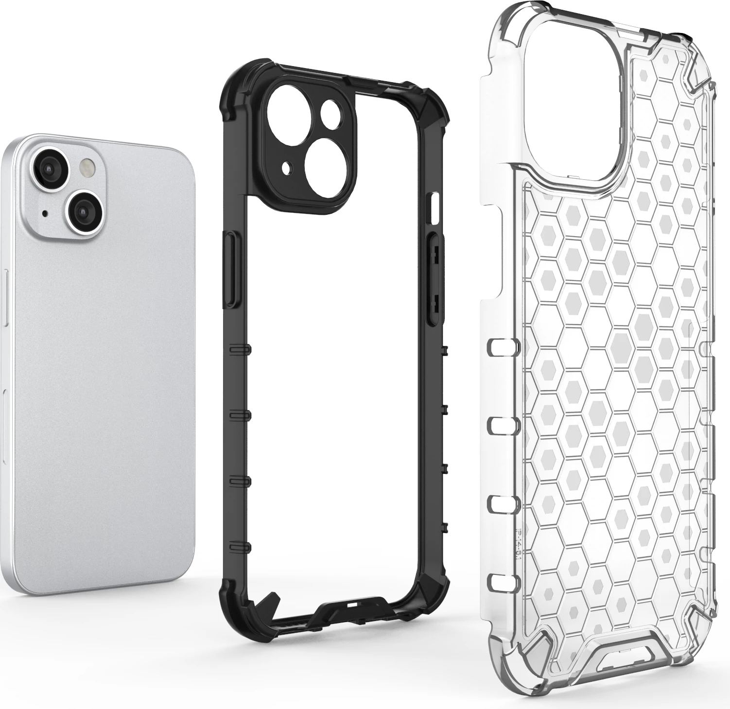 Zaščitni ovitek Honeycomb Hurtel za iPhone 14 Plus, moder