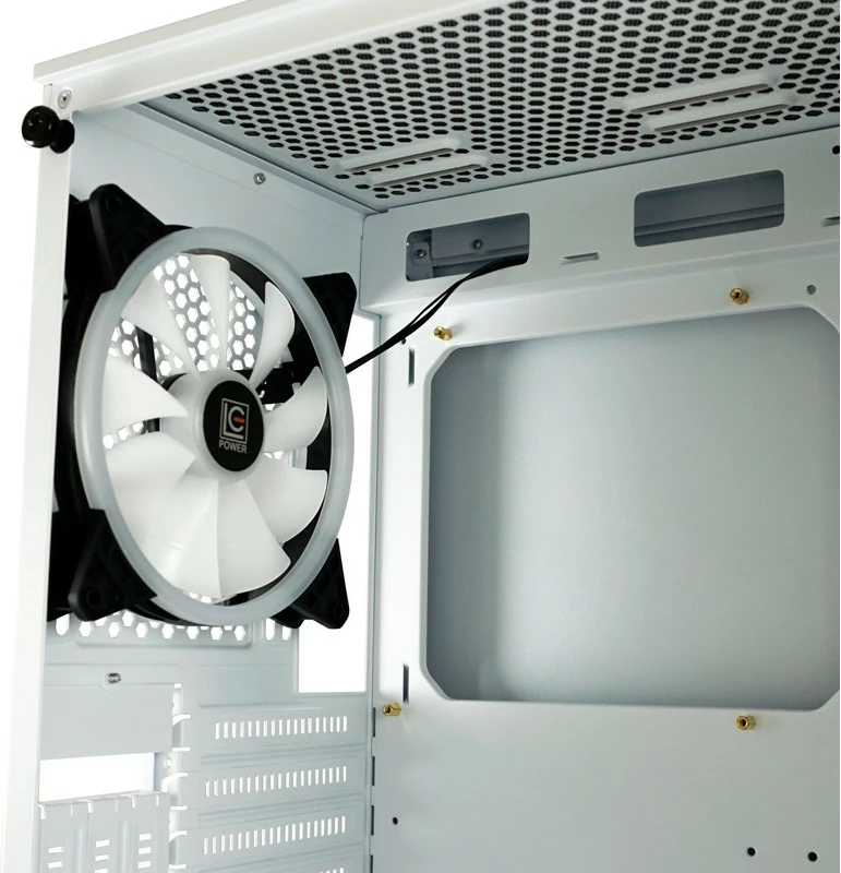 Gaming ohišje LC-Power 803W RGB, Midi Tower, kaljeno steklo, črno/belo