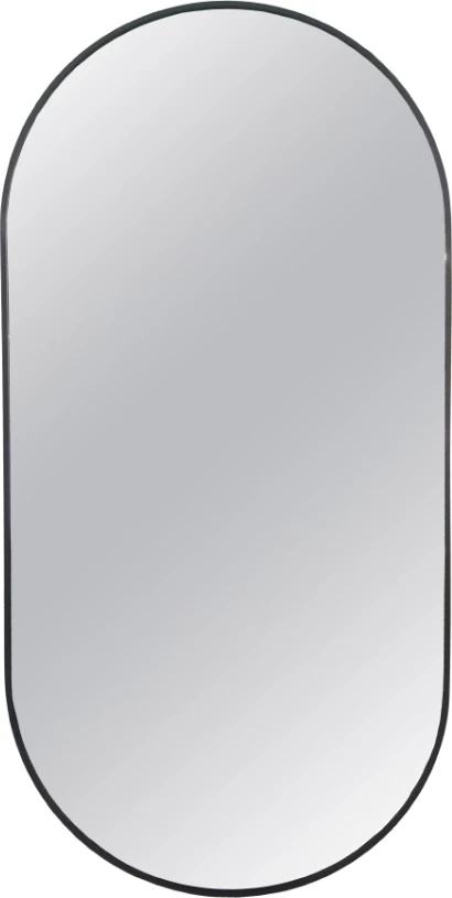 Ovalno stensko ogledalo, črno, 60x120 cm