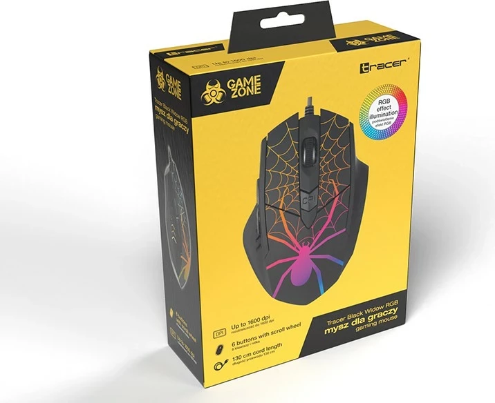 Igralni miš GameZone Black Widow USB, črn