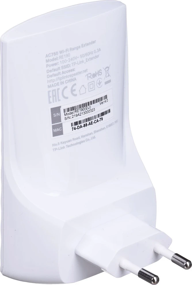 Zgornje omrežje TP-Link RE190, 2,4 - 5 GHz