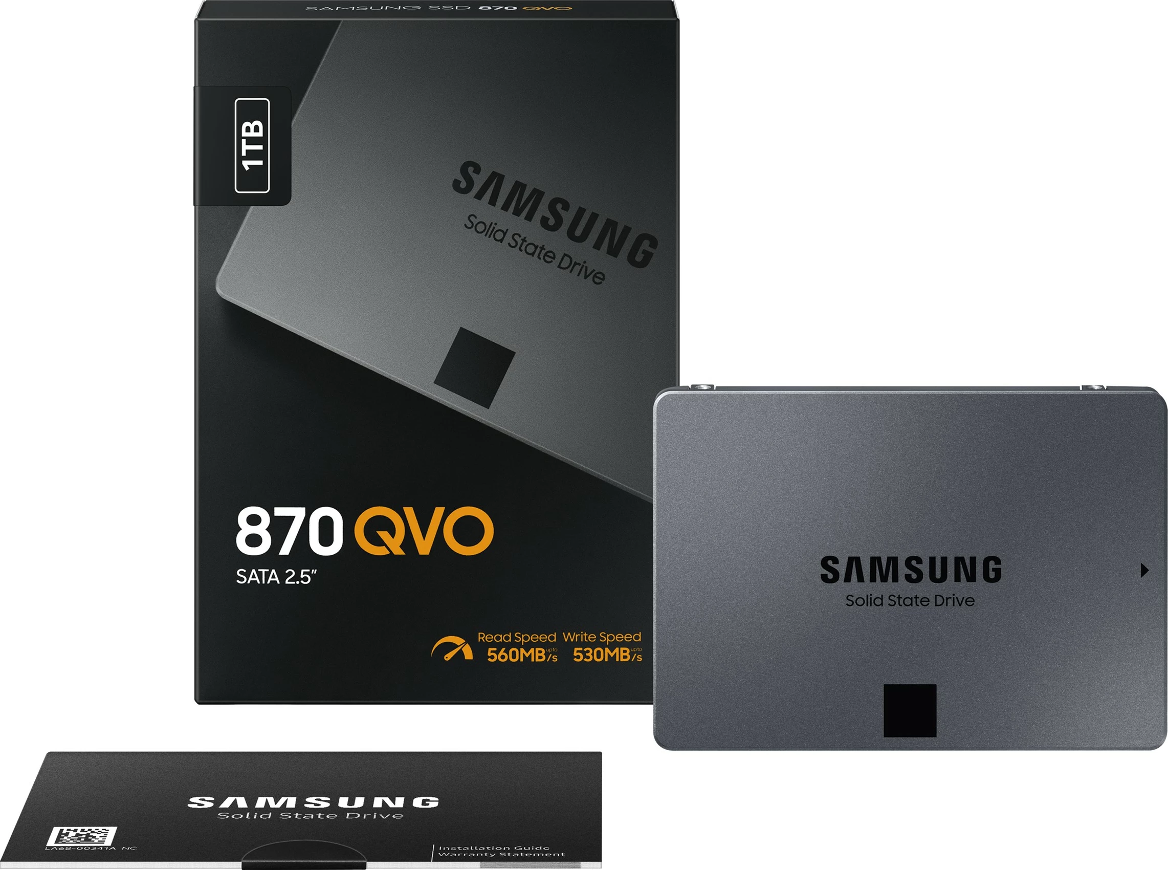 SSD 1 TB, 2,5", 560 MB/s, 6 Gbit/s, Samsung 870 QVO