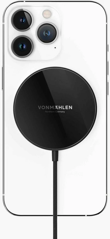 Brezžični polnilec Aura Mini z magnetom, kabel, črn Vonmählen