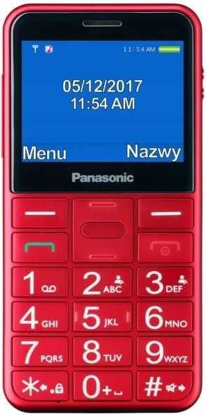 Preprost mobilni telefon za starejše Panasonic KX-TU155, rdeč