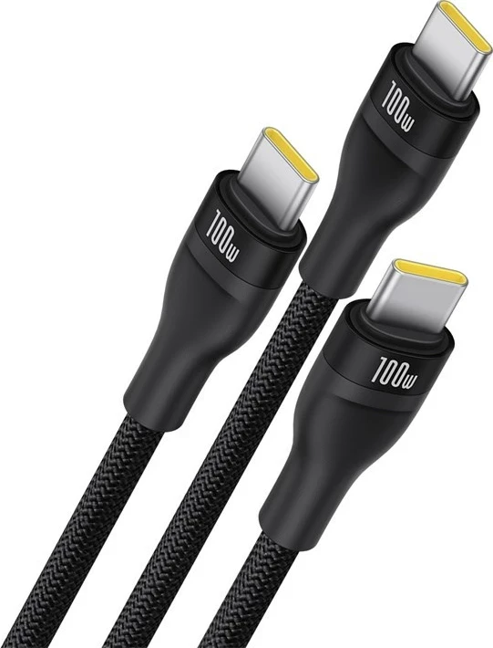Kabel za hitro polnjenje Baseus Flash Series Type-C na C+C+C, 480 Mbps, 1,5 m, črn