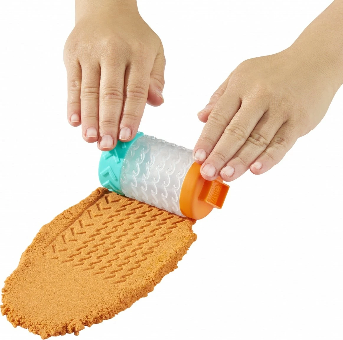 Set modelirne gline in kinetičnega peska Wonder Factory Never Dry, MGA, modra in oranžna