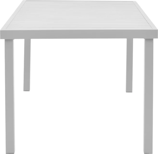 Sestav mize s stoli Kliton-Mabu, aluminij, bela, 150 x 80 x 74 cm