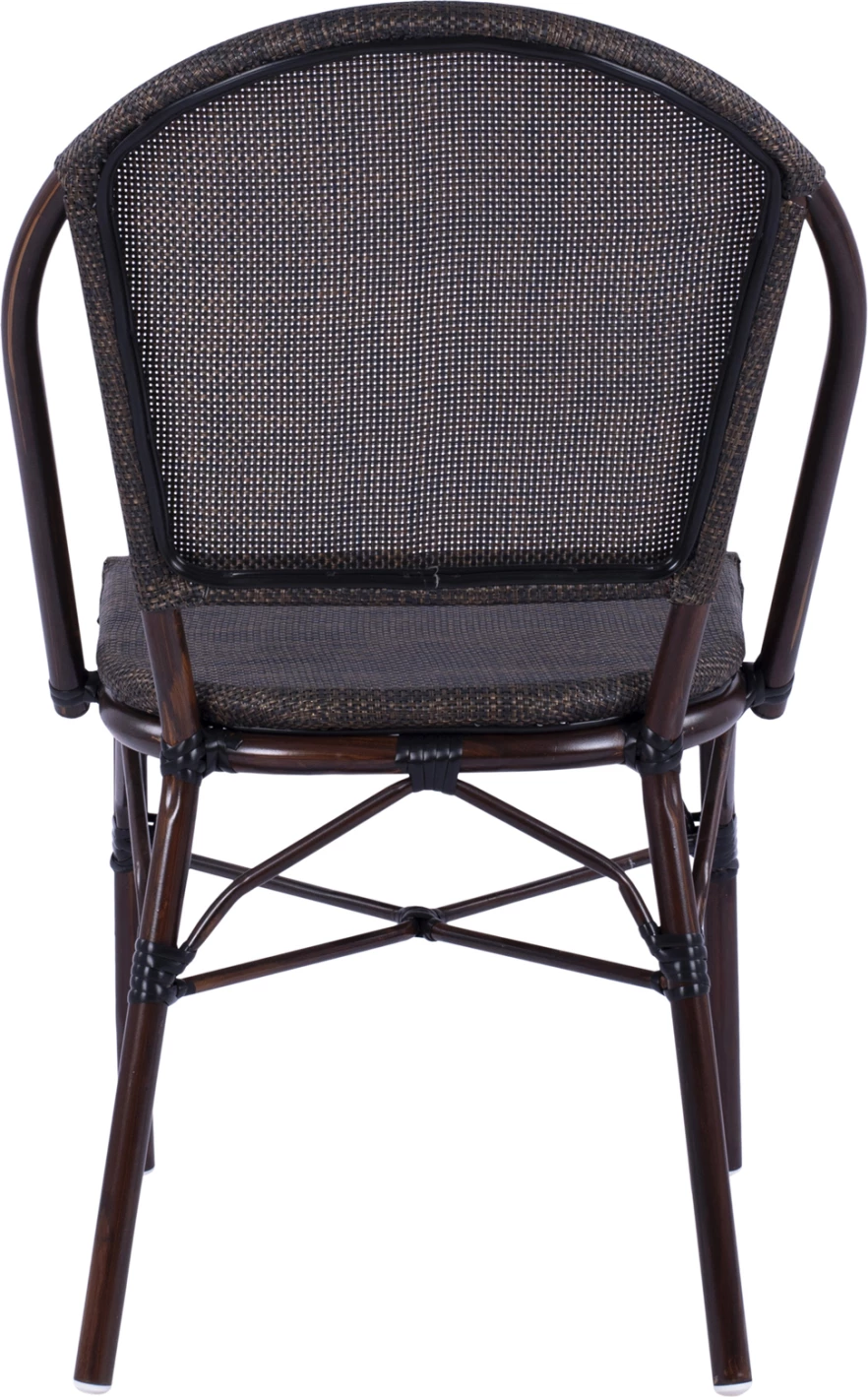 Kovinski stol videz bambusa rjave barve FH5718 54x62x89 cm