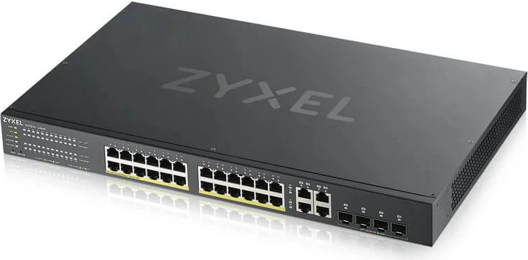 Upravljen Gigabit Ethernet stikalo z PoE Zyxel GS1920-24HPV2, črno