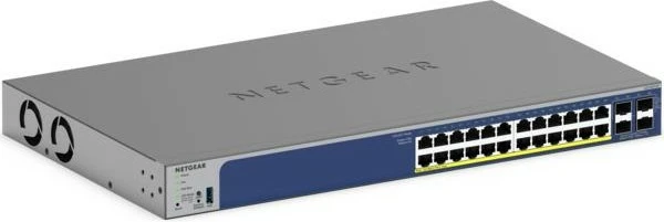 Stikalo NETGEAR GS728TXP, 28-portno, PoE, Gigabit/10G, zmožnost stackanja