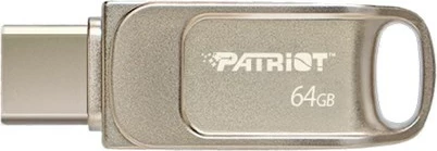 USB ključek 64GB, dvojni USB, 120MB/s, srebrn — Patriot Memory Tab T560