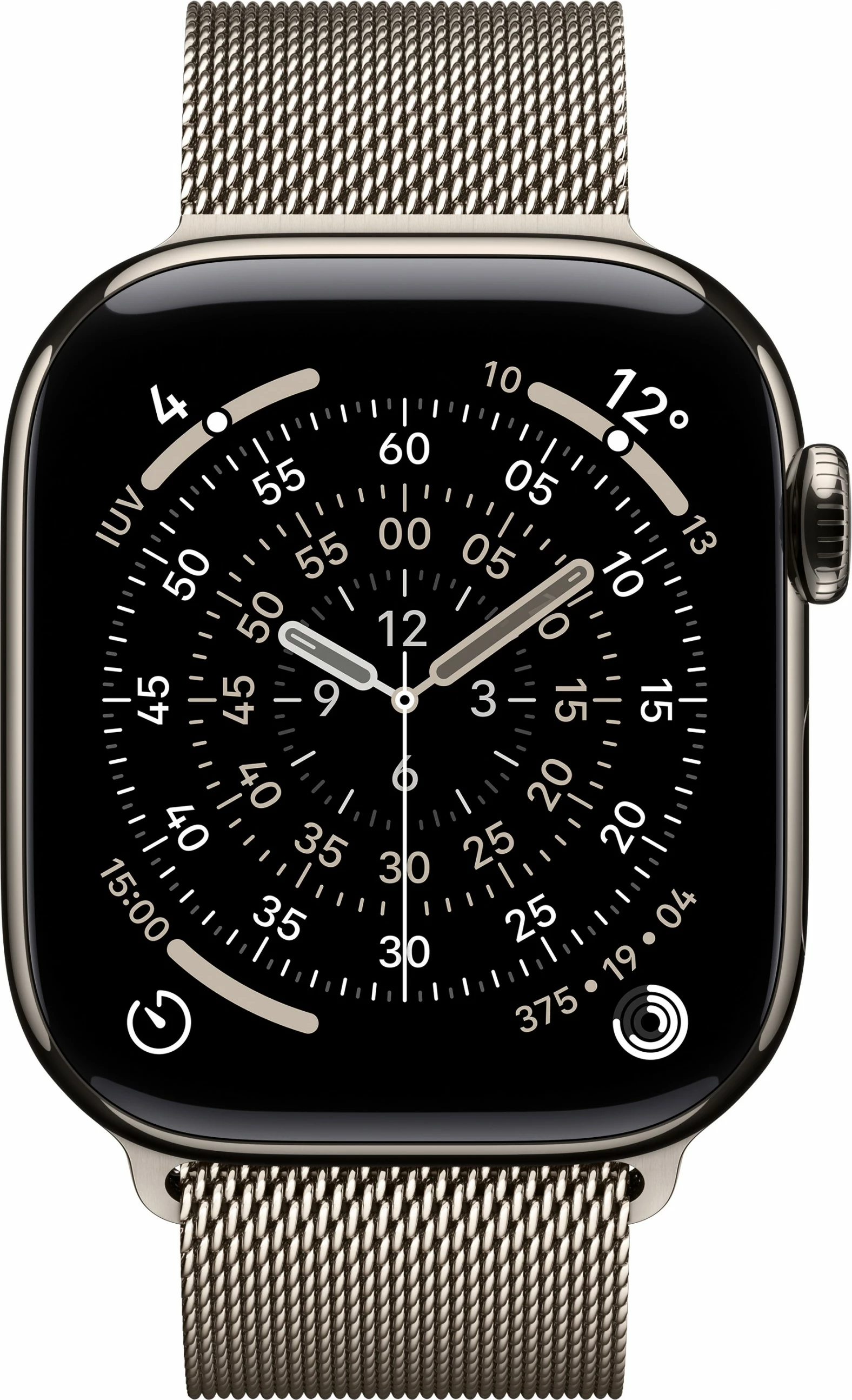 Pametna ura Apple Watch S11, titan naravne barve, Cellular, 42 mm, milanese pašček