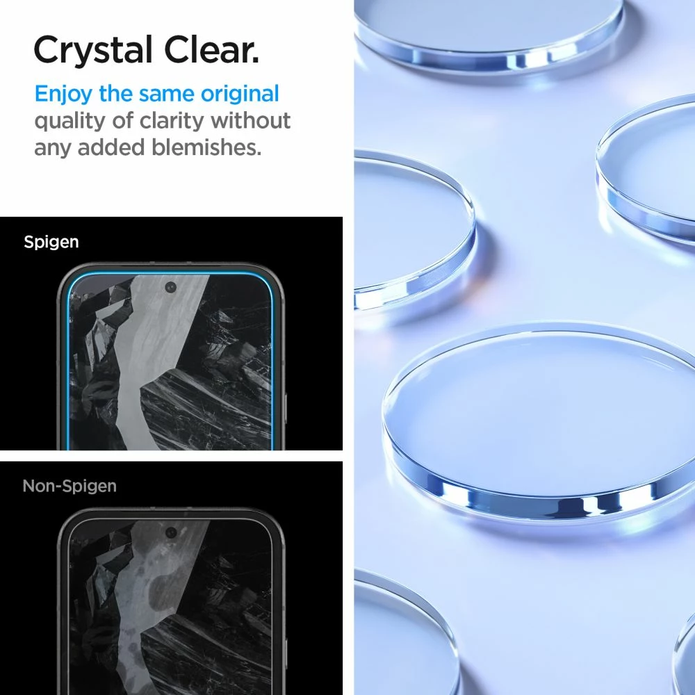 Kaljeno zaščitno steklo za zaslon, Spigen Glas.tR AlignMaster za Google Pixel 8A, 2 kosa