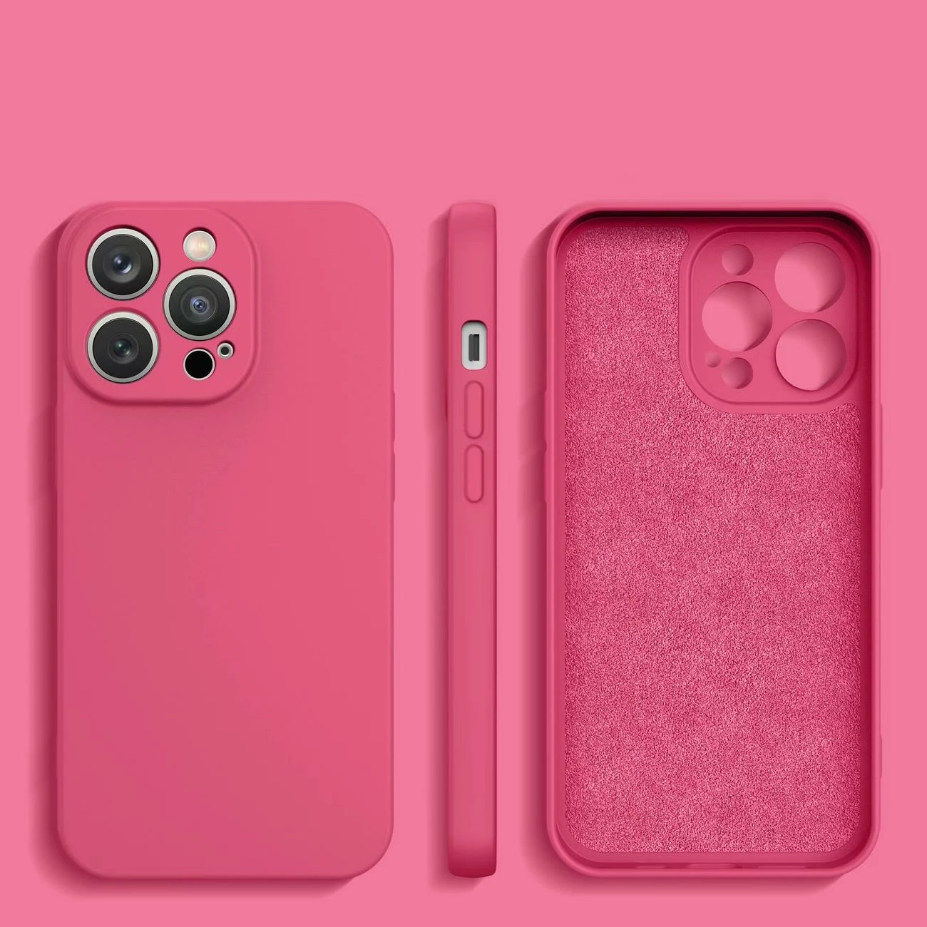 Silikonska zaščita Hurtel za iPhone 14 Plus, fuchsia