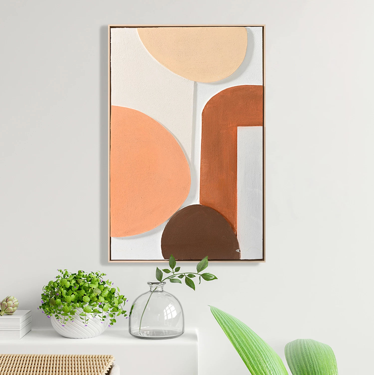 Stenska slika 3D FH4543.01 z bež PS okvirjem - ročno izdelane oblike 60x4,5Χ90Hcm