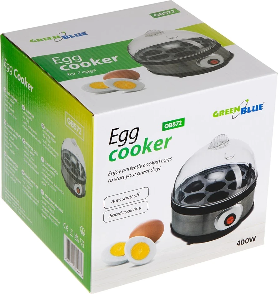 Avtomatski kuhalnik jajc GreenBlue GB572, srebrn