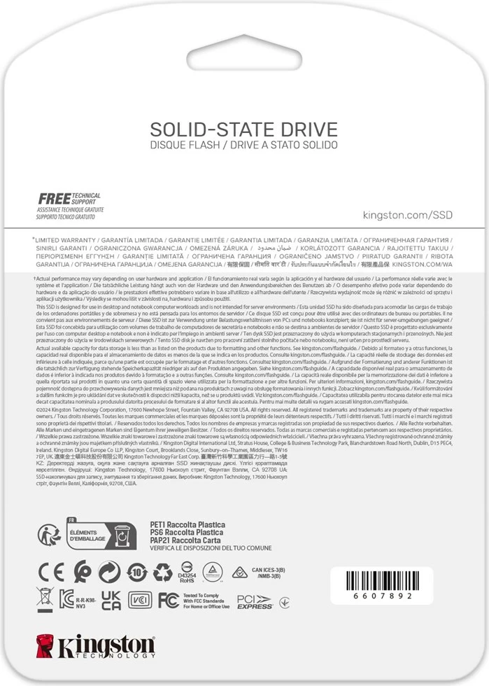 SSD NV3 M.2 2280, 4TB, PCIe 4.0 Kingston